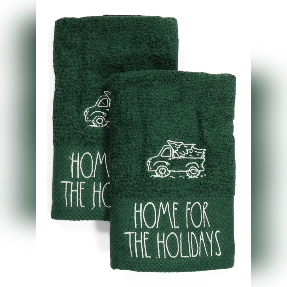 NWT Rae Dunn Set of 2 Home for the Holidays Hand Towels